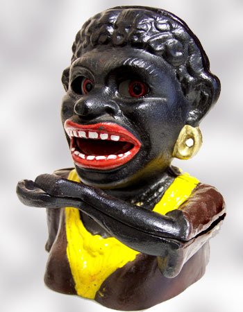 Cast Iron Black Lady Mechanical Bank
