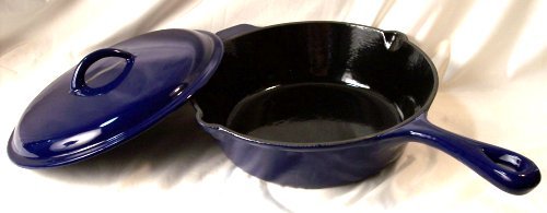 Old Mountain BLUE Enamelware Deep Fry Skillet