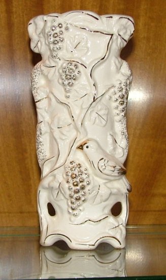 Japan Vase Ivory and Gold, Grapes and Bird.