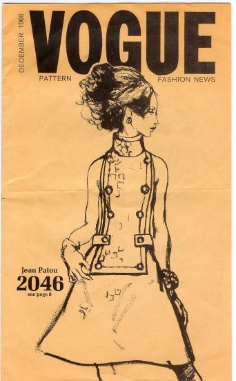 Vogue Pattern Fashion News December 1968 Jean Patou