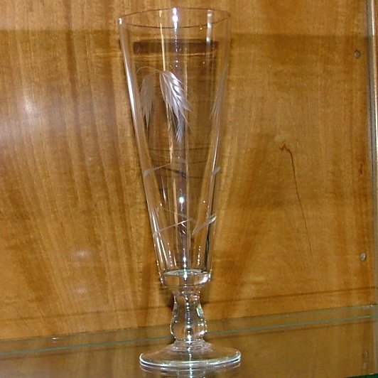 Vintage Sasaki Wheat Crystal Pilsner Glass Circa 1950