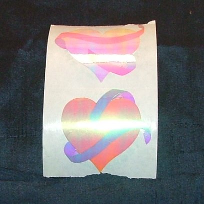 Large Susanna Gallisdorfer Iridescent Heart Stickers Mrs. Grossman's - Vintage 1980 Set of 4