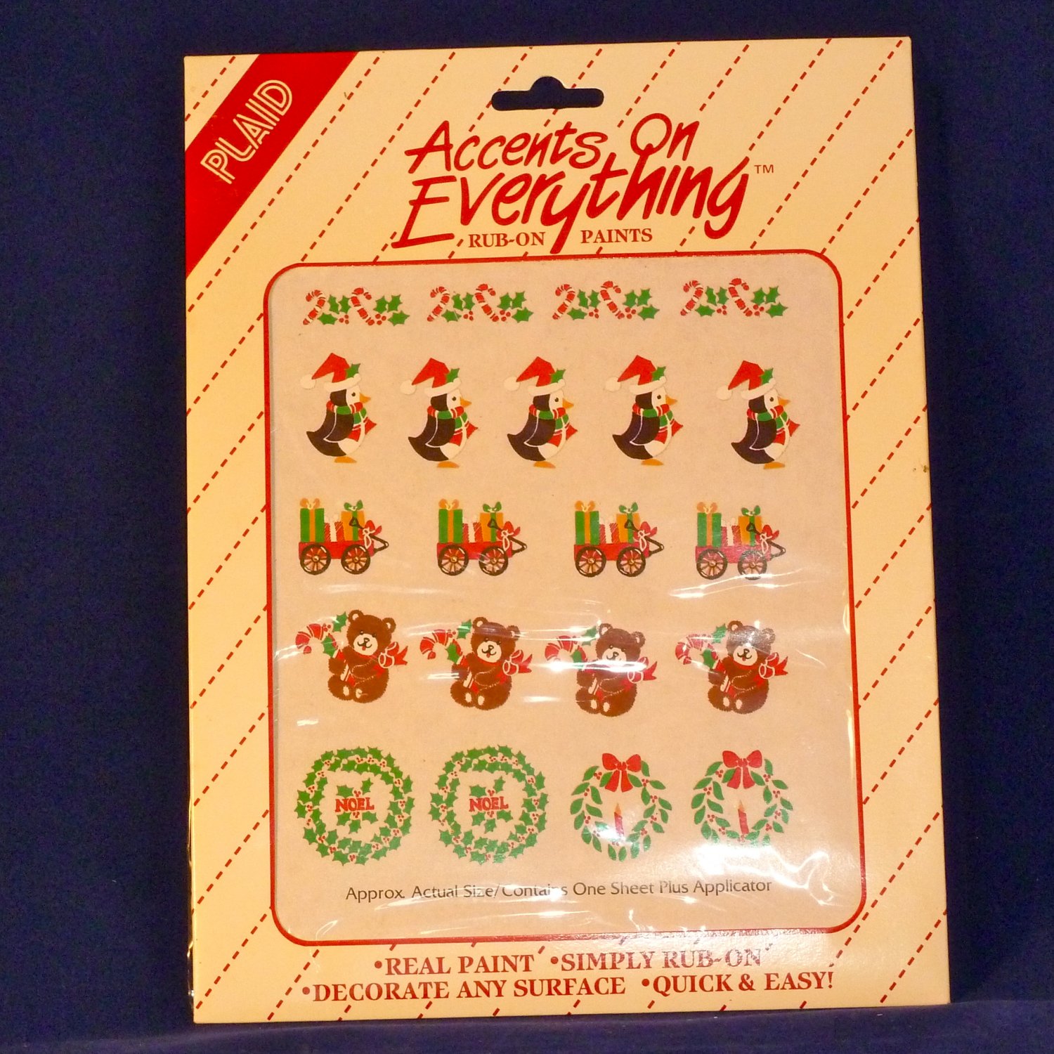 Jolly Holly Christmas Plaid Accents on Everything Rub on Paints