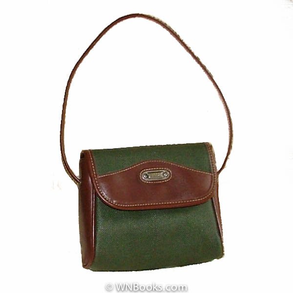 Esprit Green and Brown Satchel Handbag, Purse Vintage 1980
