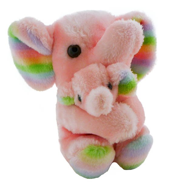 Vintage Cobra Mother and Baby Elephant, Stuffed Animal