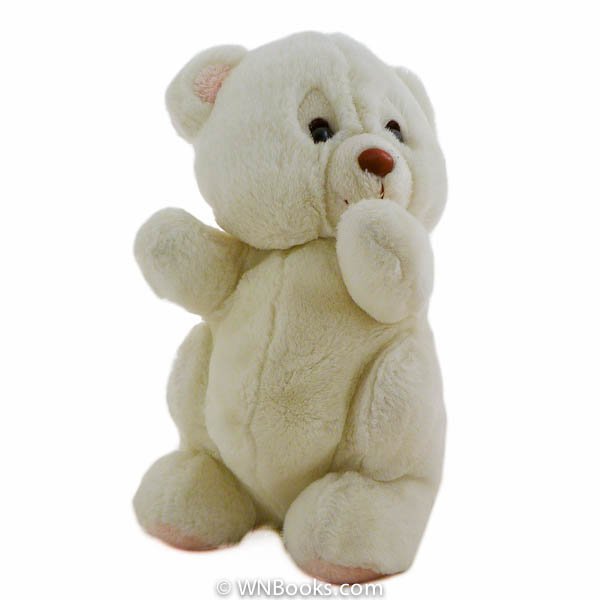 Plush White Teddy Bear circa 1980's Stuffed Animal