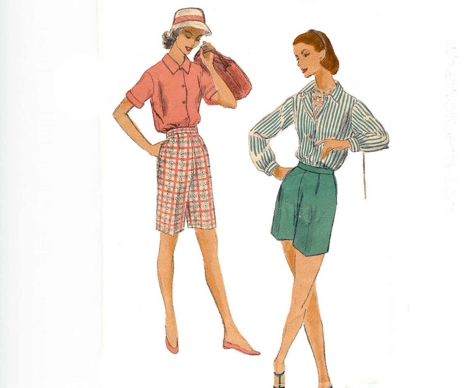 Vogue Pattern 8879 Blouse and Shorts-Vintage 1950