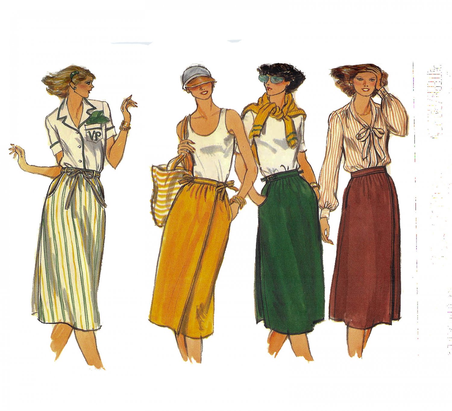 Vogue Pattern 9824 Wrap Skirt -Vintage 1970's
