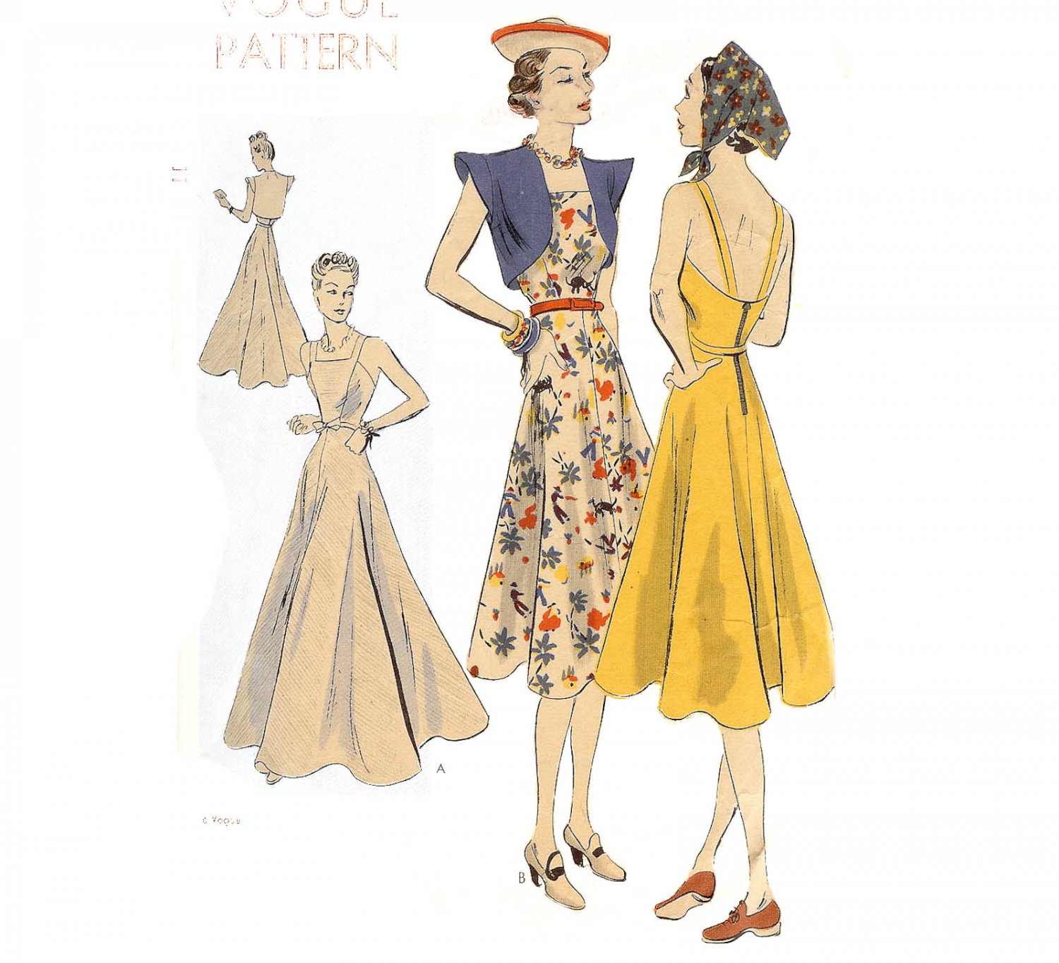 Vogue Pattern 8072 One-piece frock and Bolero -Vintage 1950's