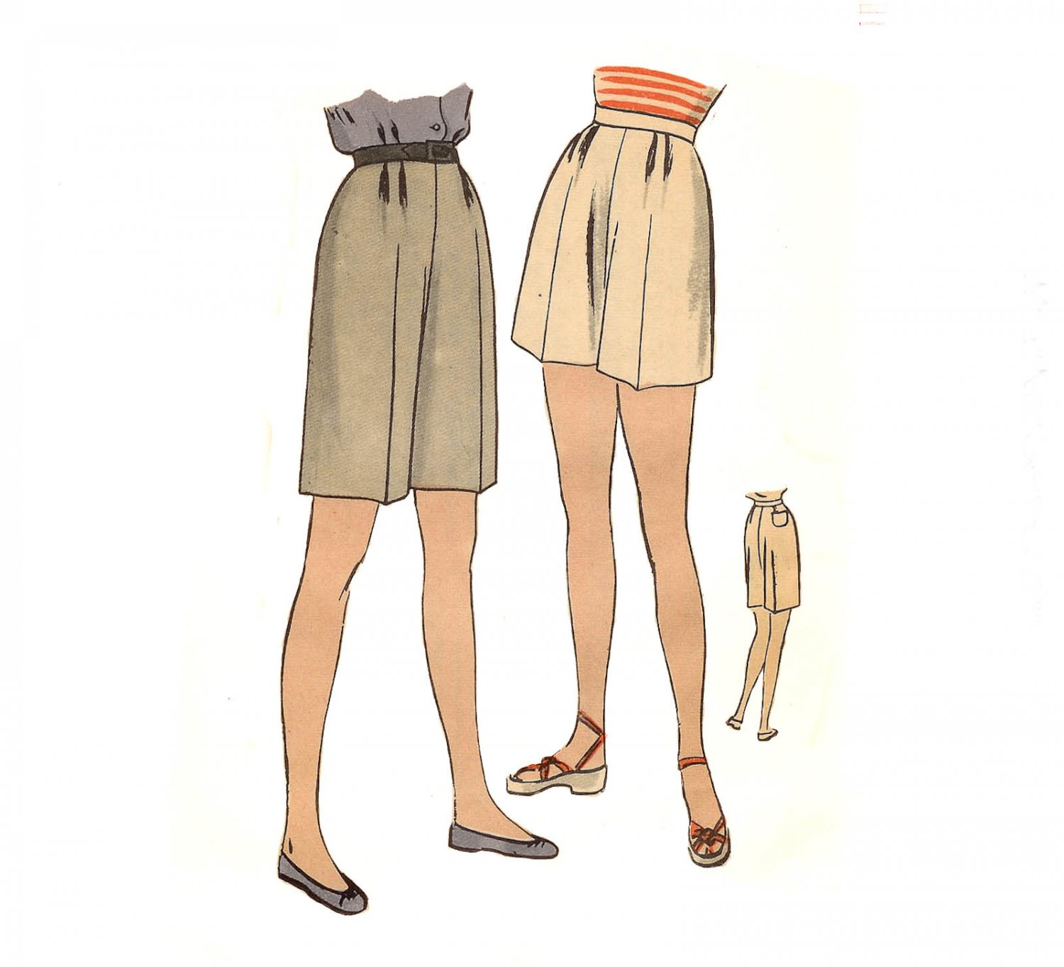 Vogue Pattern 5631 Shorts "Easy-to-Make" -Vintage 1940's - Waist 24 Hip 33