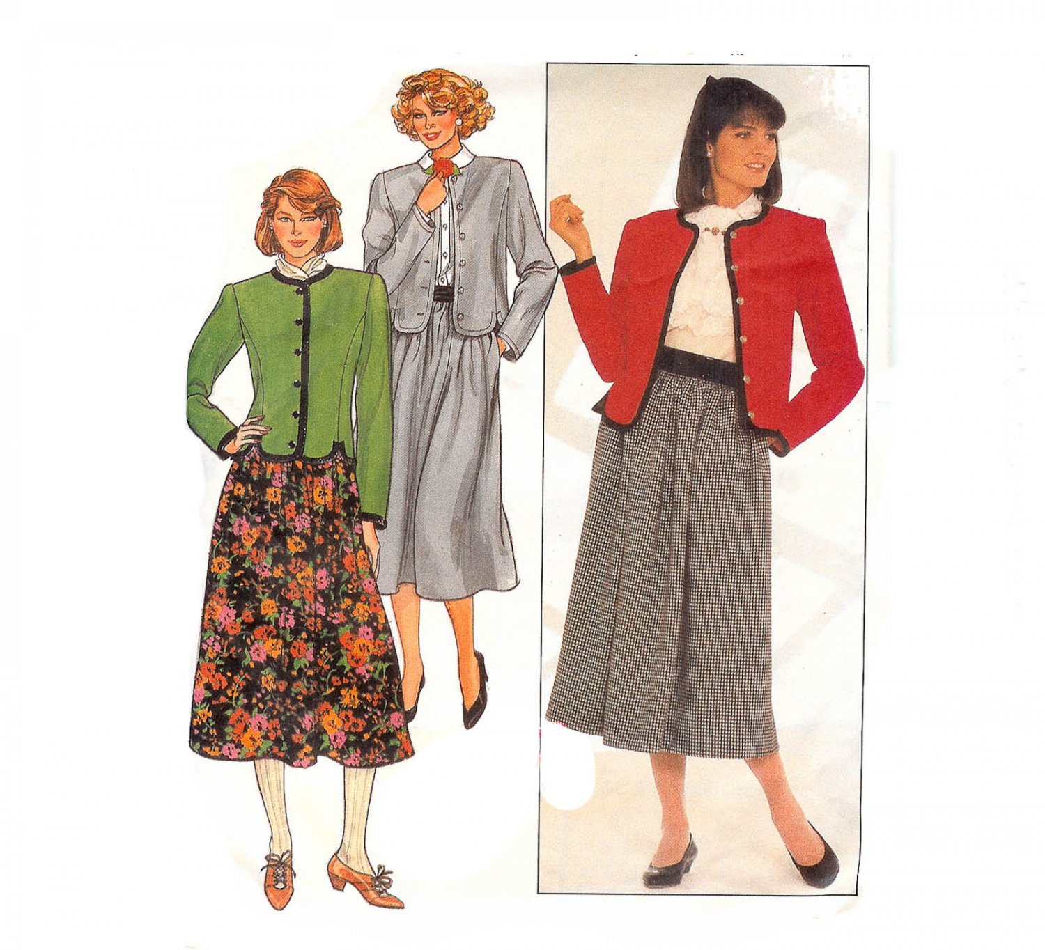 Butterick 3347 Misses Jacket and Skirt Uncut -Vintage 1980's