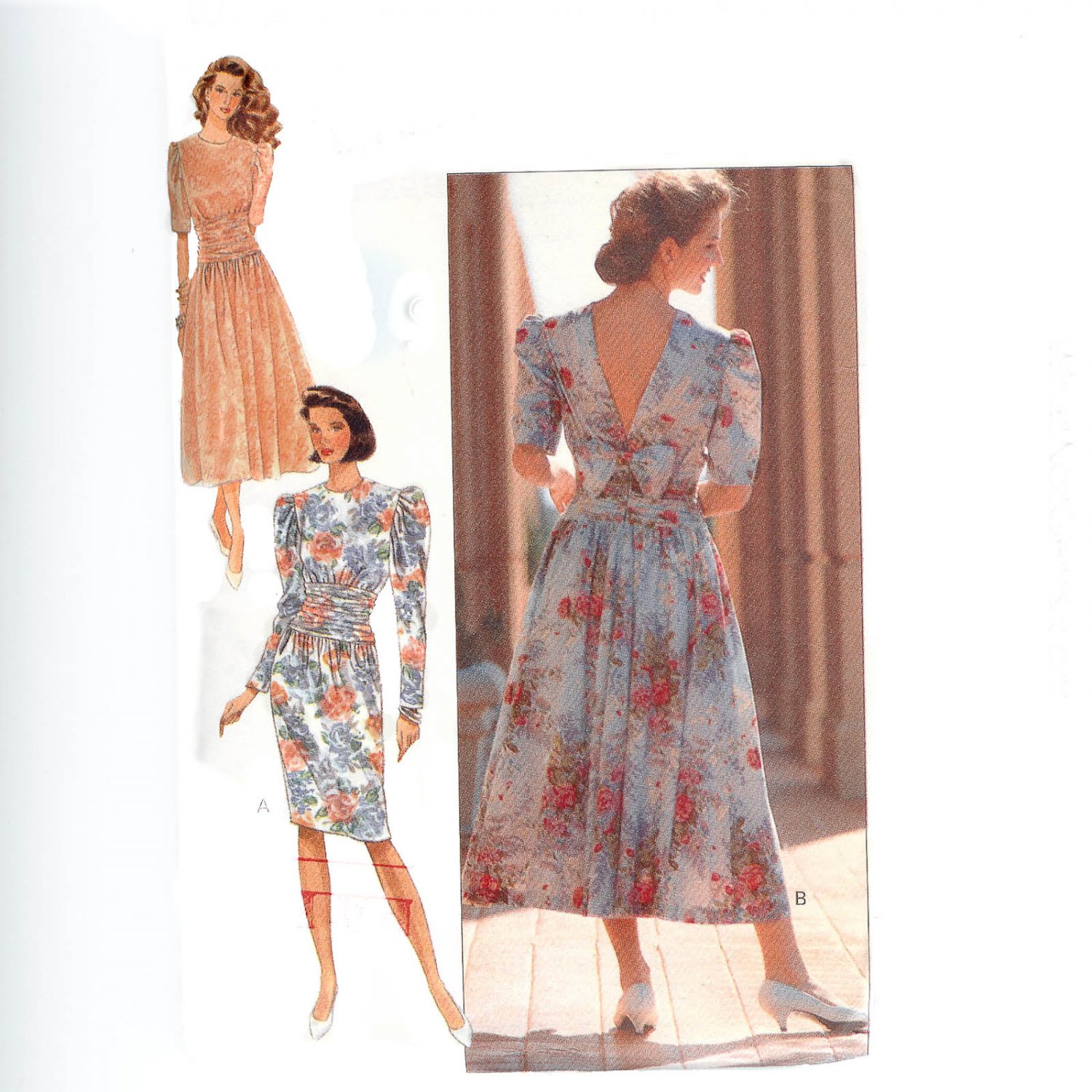 Butterick 4718 Misses' Bias Draped Dress -Vintage 1980's
