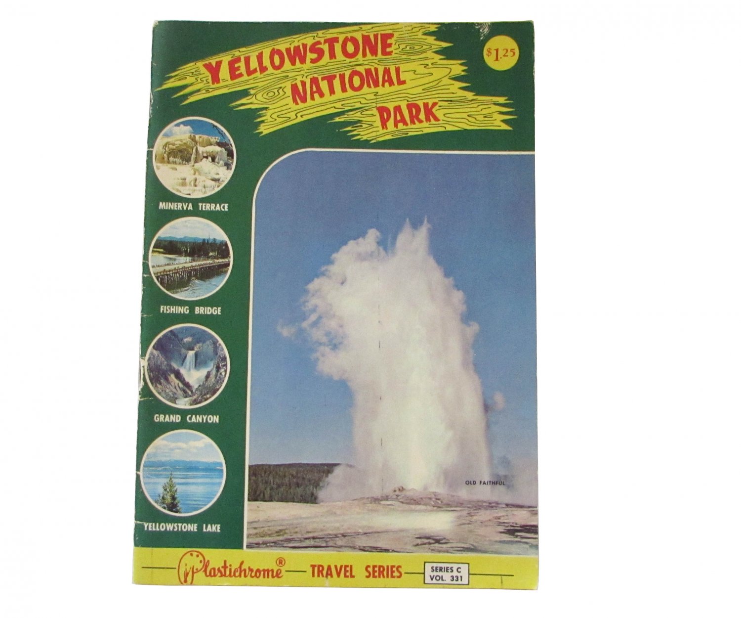Yellowstone National Park, Plastichrome Travel Series C, Vol. 331 Vintage 1960
