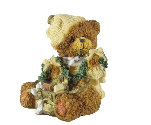 Bear with Garland, Bows and Bag Figurine by Magic Creations