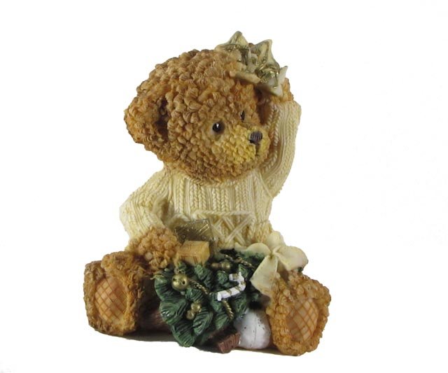 Bear with Christmas Tree, Bow and Gifts Figurine by Magic Creations