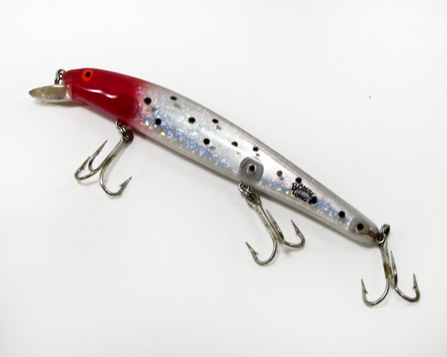 Vintage Mark Sosin signature Red Head Bomber Long "A" Minnow Lures 6" 1 oz.