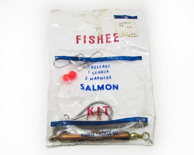 Vintage Fishee 1 Copper Quick Release 1 leader 2 harness Salmon Kit