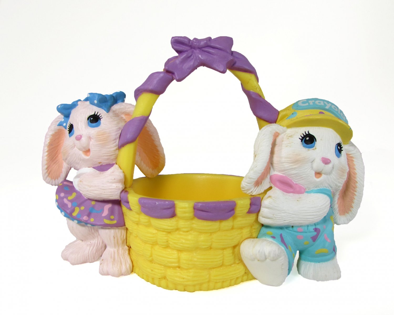Hallmark 1991 Crayola Crayon Bunny Easter Basket Figurine Binney and Smith