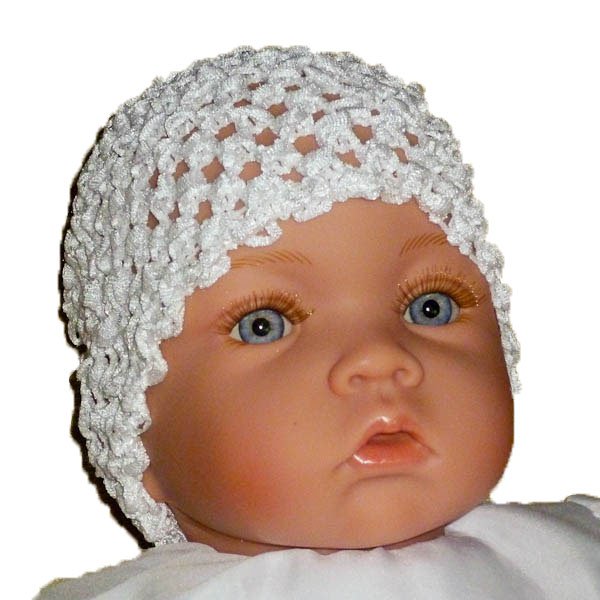 Snow White Beanie Waffle Crochet Baby Hat, How Darling