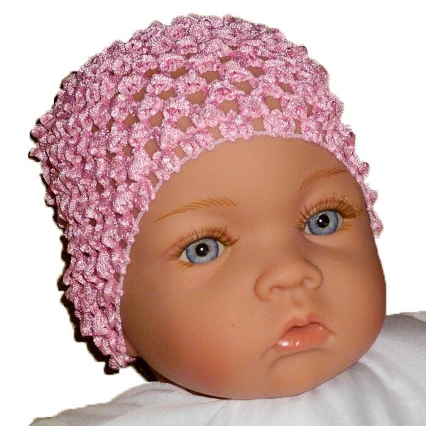 Sweet Pink Beanie Waffle Crochet Baby Hat, How Darling