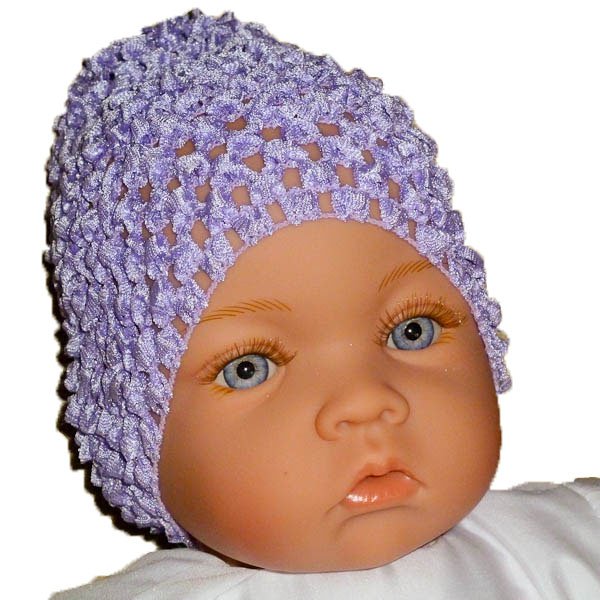 Lavender Beanie Waffle Crochet Baby Hat Lilac, How Darling