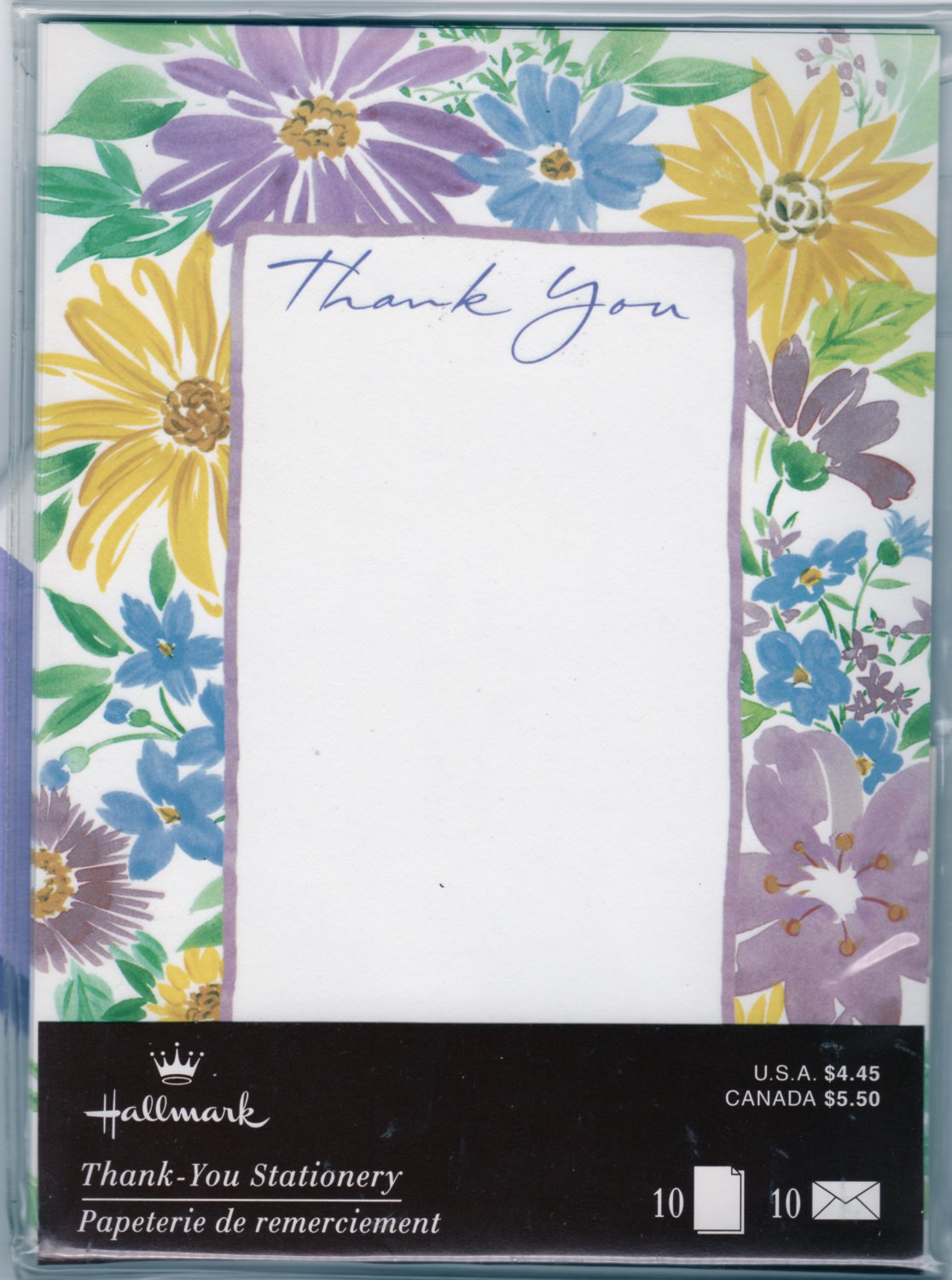 Floral Thank You Hallmark Stationery -10 Vintage 1990