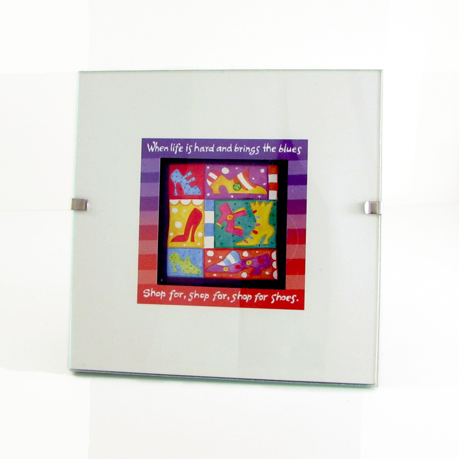 "Shop for Shoes" Quote in Square Clip Photo Frame
