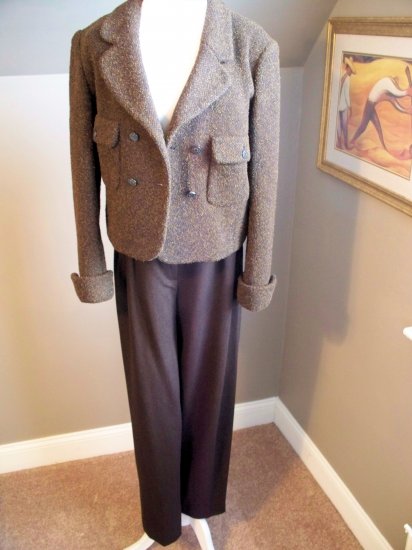 CHANEL BROWN PANT SUIT, SIZE 42