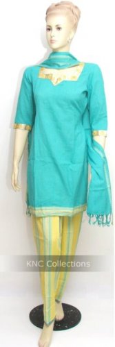 Item#CT1027 Paste & Yellow Cotton Salwar Kameez