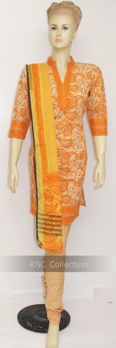 Item#CT1043 Orange cotton salwar kameez