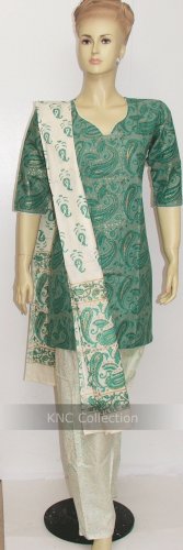 Item#CT1048 Paste and white cotton Salwar Kameez