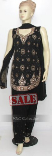 Item#ED1001 Black Jorjet Salwar Kameez (WAS-$210, NOW-$150)