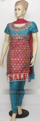 Item#ED1003 Pink & Blue Banarasi