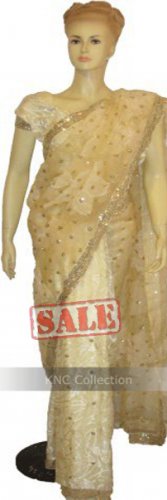 Item#SR1022 Cream color half n half saree (WAS-$170, NOW-$99)