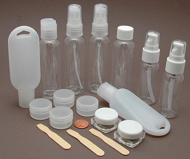 Carry-on 3-1-1 Air Travel containers TSA 17pc kit Bottles Jars