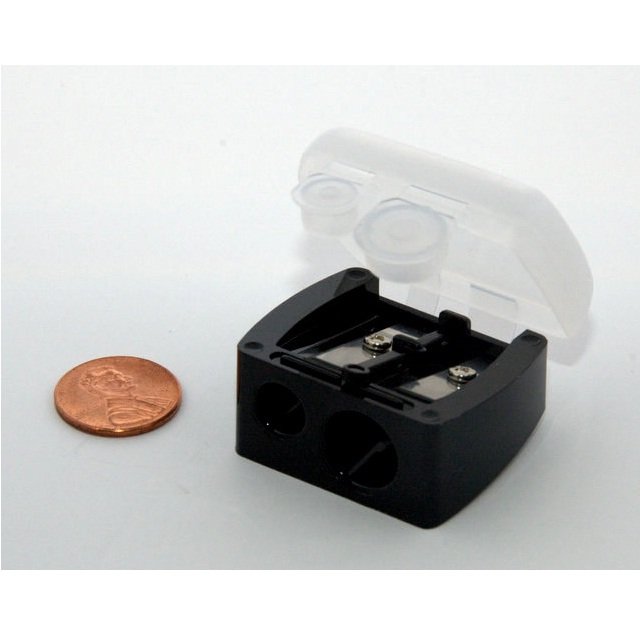 5-pack Black Dual Cosmetic Pencil Sharpener With Cover