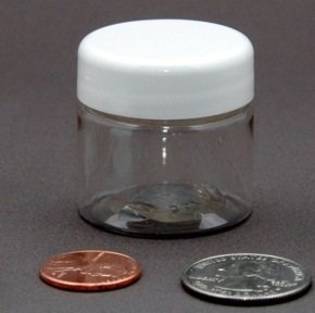 10 clear 15ml 0.5oz PET Plastic Jars Containers - White Screw-On Lid Travel Size