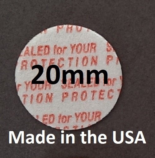 Pack of 100 Press and Seal Cap Liners - 20mm Foam Safety Tamper Seals