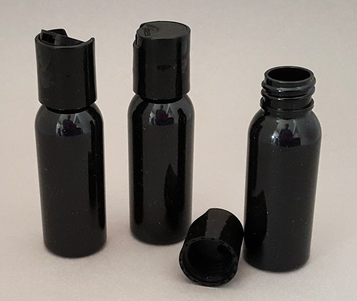 10 Black BPA-free PET 1oz 30ml Plastic Dispensing Bottles