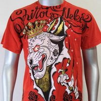 SHIROI NEKO T-shirt Tattoo Rock Skull Punk Mens Code : A007 Size=L