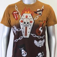 SHIROI NEKO T-shirt Tattoo Rock Skull Punk Mens Code : A058 Size=M