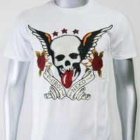 SHIROI NEKO T-shirt Tattoo Rock Skull Punk Mens Code : A088 Size=M
