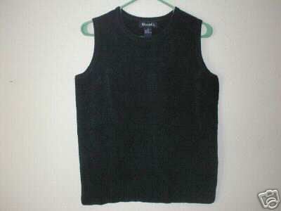 DENIM & CO Chenille Sleeveless Tank Top Vest SMALL S Navy