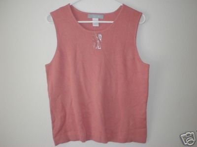 MODERN SOUL Crew Neck Knit Tank Top LRG L Terracotta
