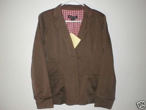DIALOGUE Modal Blend Notch Collar Jacket 4 XS Espresso