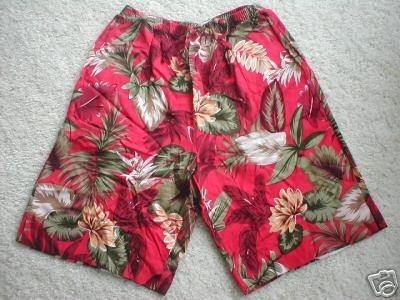 CAFE PARADISE Safari Leaf Print Bermuda Shorts MED M