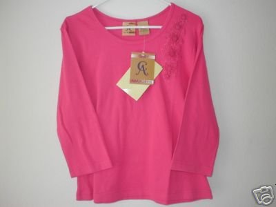 CINDY AMBUEHL 3/4 Sleeve Shirt w/ Floral Applique LRG L