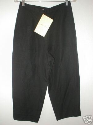 Chinese Yi Lin Linen/Rayon Lined Crop Pants MEDIUM M Size 12 QVC Black