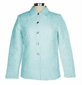 DIALOGUE Tonal Embroidered Quilted Jacket LRG 14 L NWT