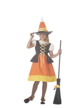 Sweet Candy Corn Witch Child Costume Size: Small